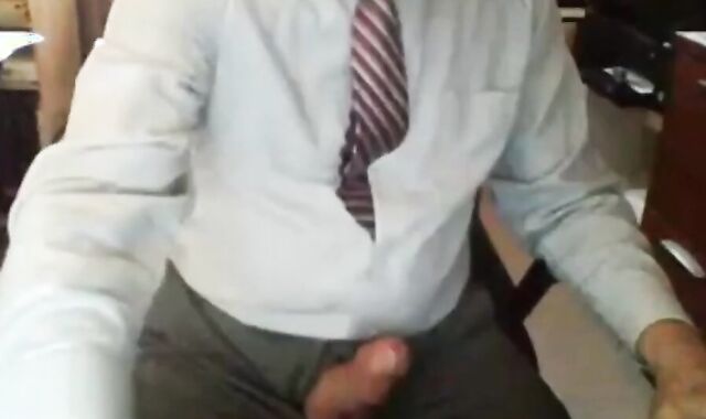 Grandpa in Suit Masturbating