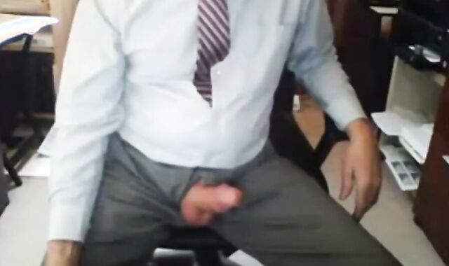 Grandpa in Suit Masturbating
