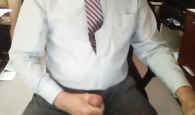 Grandpa in Suit Masturbating