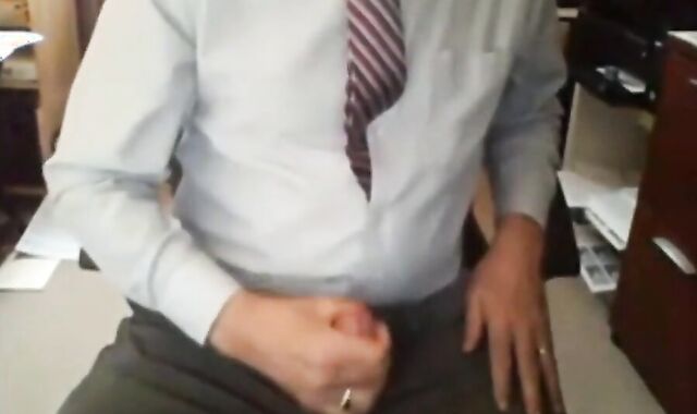 Grandpa in Suit Masturbating