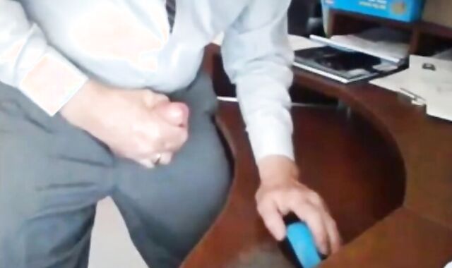 Grandpa in Suit Masturbating