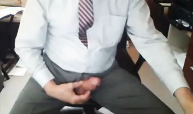Grandpa in Suit Masturbating