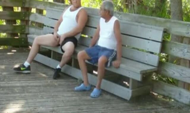 outdoors Scenes Where grandad Sucky-suckys & acquires nailed By chubby
