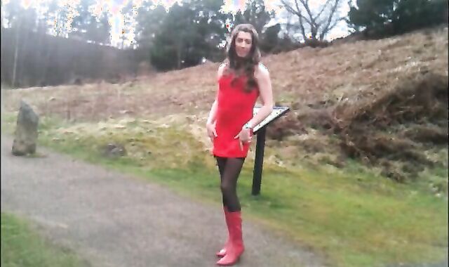 Tranny undressing in public