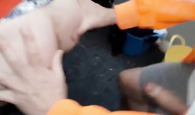 Painter banged bare At Work. nice homo Fucky-fucky