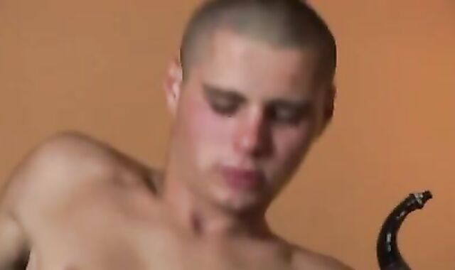 Slick-bald teen engulfing ramrod Of Smoking teenager