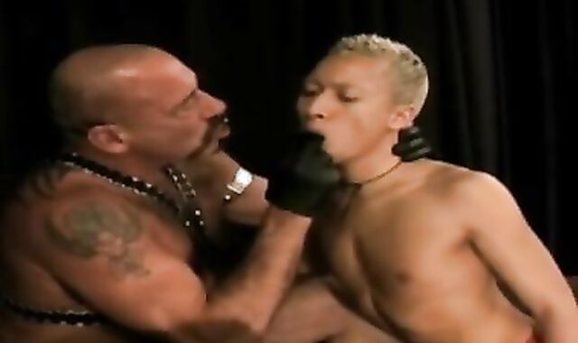 amoral Leather Dad Subdues muff twink