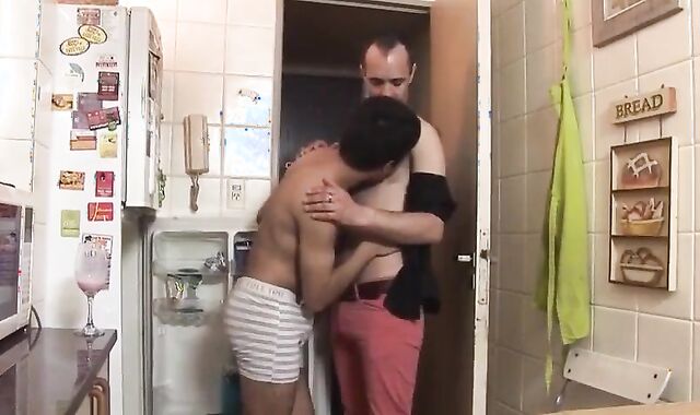 Father And teenie In The Kitchen