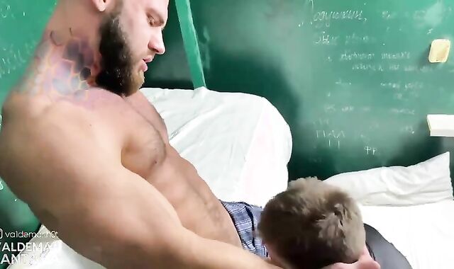 Delicious latino guard smashed by yam-sized firm-on daddy