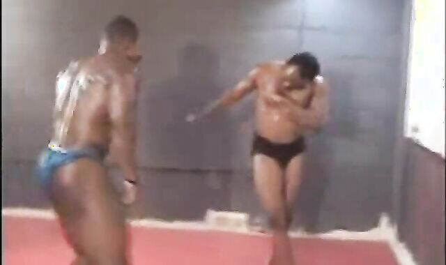 Ending Wrestling Match two yam-sized studs