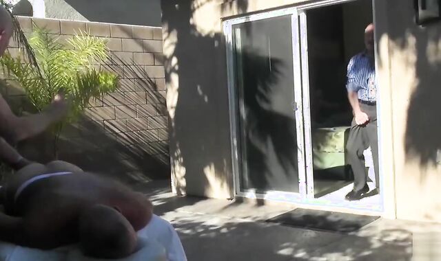 Backyard brutaly two Daddies On twink