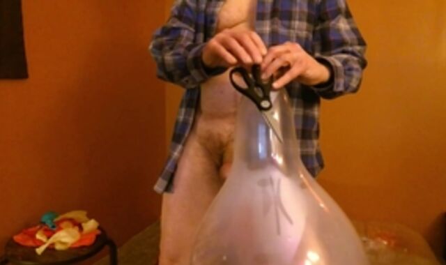 Balloonbanger 68) trio Med Size Balloons - Pop Jerk jizz - Dad