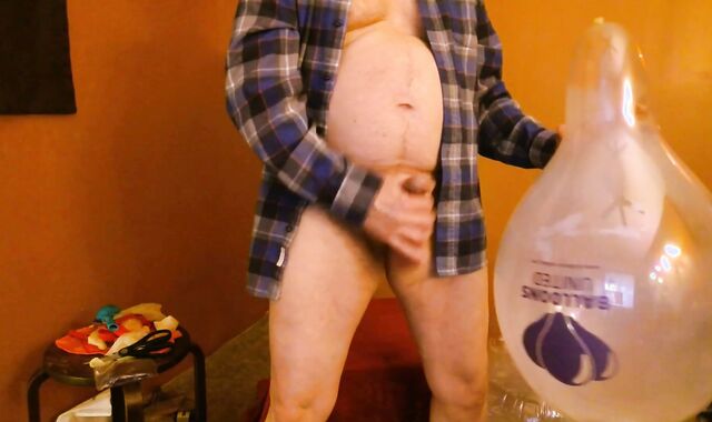 Balloonbanger 68) trio Med Size Balloons - Pop Jerk jizz - Dad