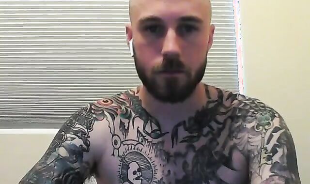 str8 Inked man ample dude-meat