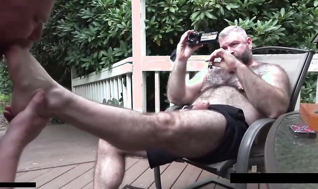 Father Hairy man Breeds Victim Outside