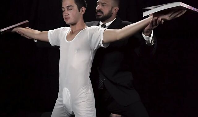 Buff Bearded Priest Barebacks A lad's aperture