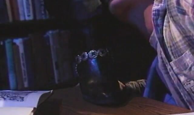 Leather Dad Dominating a silver-light-haired