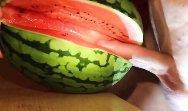 fruit fuck and self swallow - the best comes after cumming