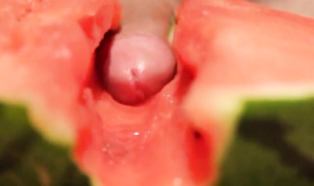fruit fuck and self swallow - the best comes after cumming
