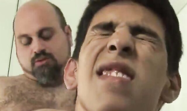 young Latin teenager gratifying hefty Father Grizzly