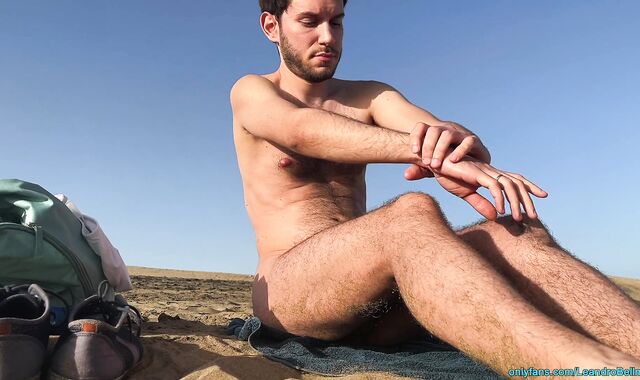 Public beach jerk off (and a man is watching me!)