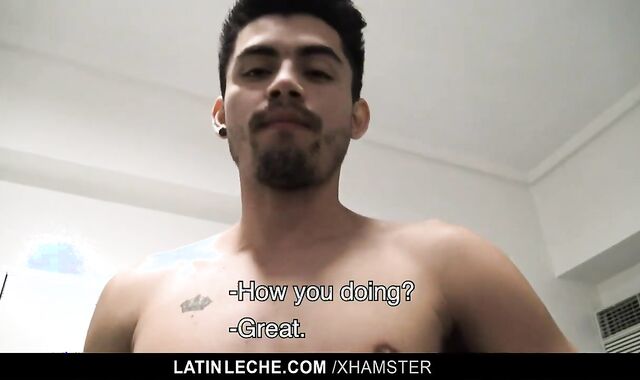 Uncut Latino fellow Jizzes With No Arms