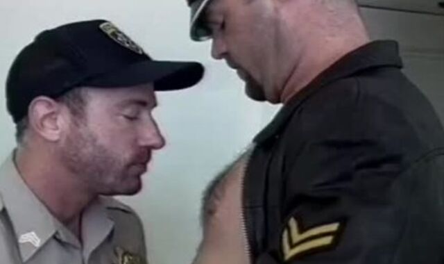 lusty Leather Father bonks His Pal Up The backside