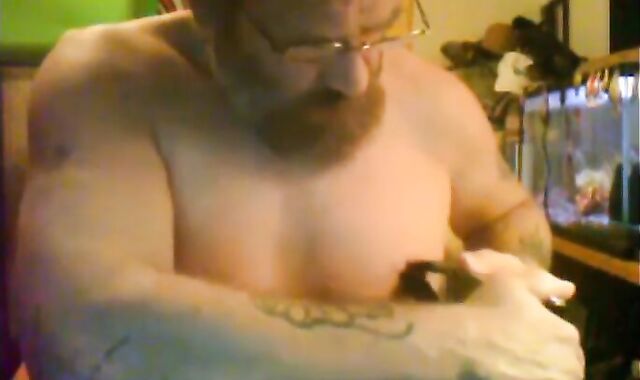 Slaveboy5050 Bearded Father Crossdressed On webcamera Compilation