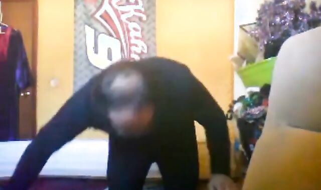 Slaveboy5050 Bearded Father Crossdressed On webcamera Compilation