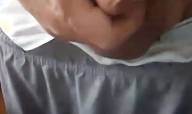 old man jerking his big dick