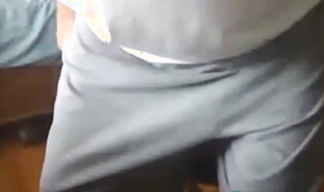 old man jerking his big dick