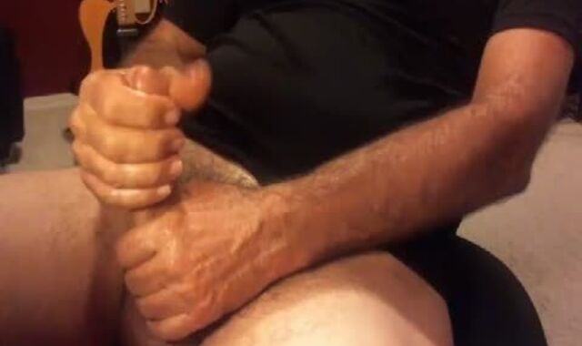 huge Groaning grand-parent shoots his ball man milk