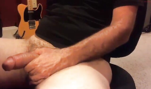 huge Groaning grand-parent shoots his ball man milk