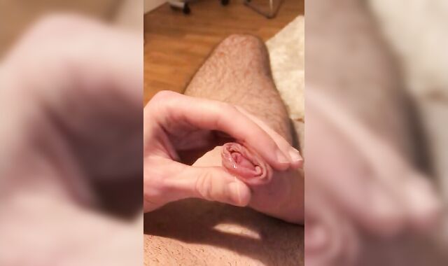 German hot eging and moaning with sperm at the end