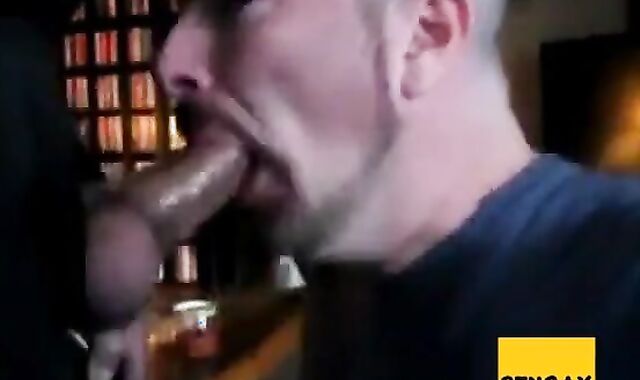 Deep Throating Guy in Suit Cum Swallow