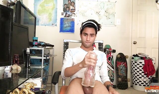 BarebackLatinoz: Bony uncut pulverize-stick Lucas butt fuck-out
