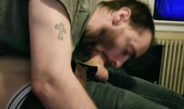 Super Bowl Sucking Twink Boyfriend's Cock