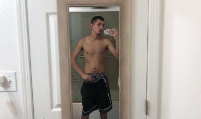 BarebackLatinoz: Super slim Roman really likes rock-rigid humping