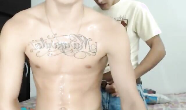 ample cum-pump Latino nails His friend On web cam