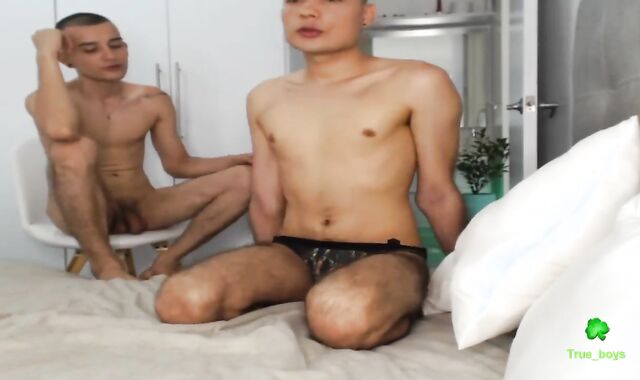 homosexual couple Plays In Front Of web cam An Finaly love splooge In Face