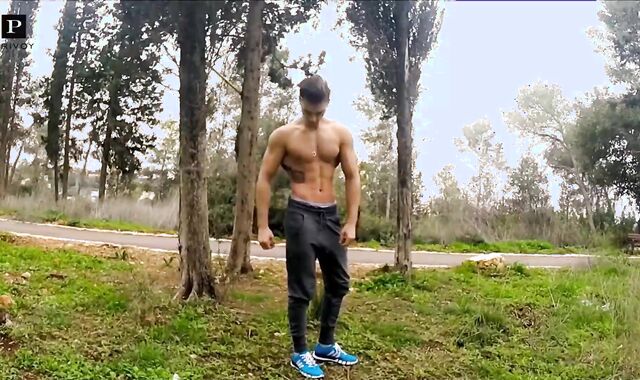 Latino Arik Mozh Teaching In The Woods And Fapping-off