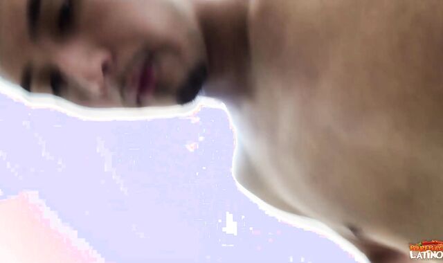 BarebackLatinoz - Roman dressed in cut-offs pumping in bathtub