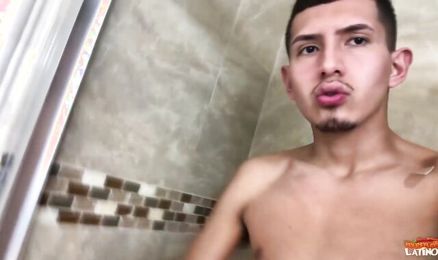 BarebackLatinoz - Roman dressed in cut-offs pumping in bathtub