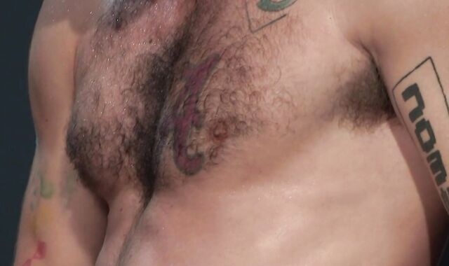 Raging Stallion: Tattooed & hairy Bruno Bernal getting off