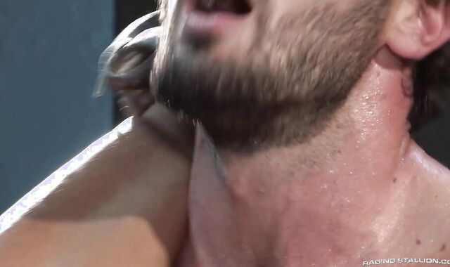 Raging Stallion: Tattooed & hairy Bruno Bernal getting off