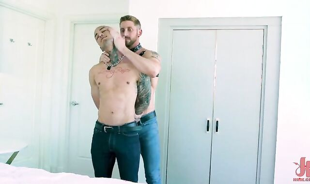 Harness, restrain bondage And A precious father Facial cumshot