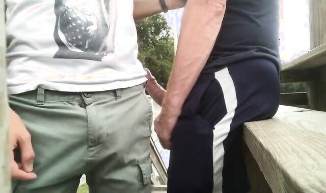 Two athletes meet on the Sportsfield.