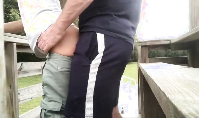 Two athletes meet on the Sportsfield.