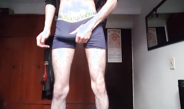 BarebackLatinoz: Solo tattooed latino in the undergarments striptease