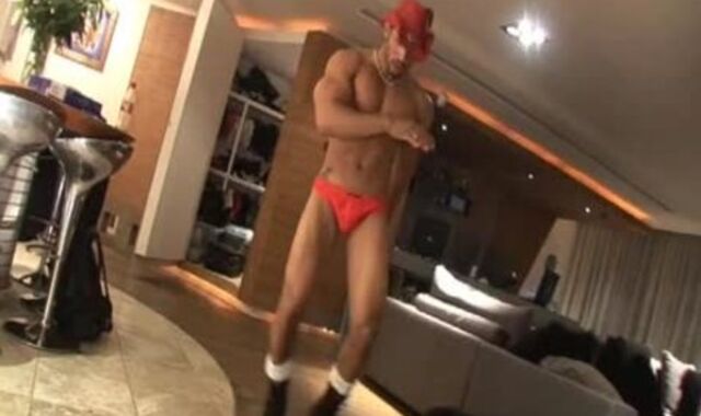 A brawny faggot homie Flashes Us What he's Got